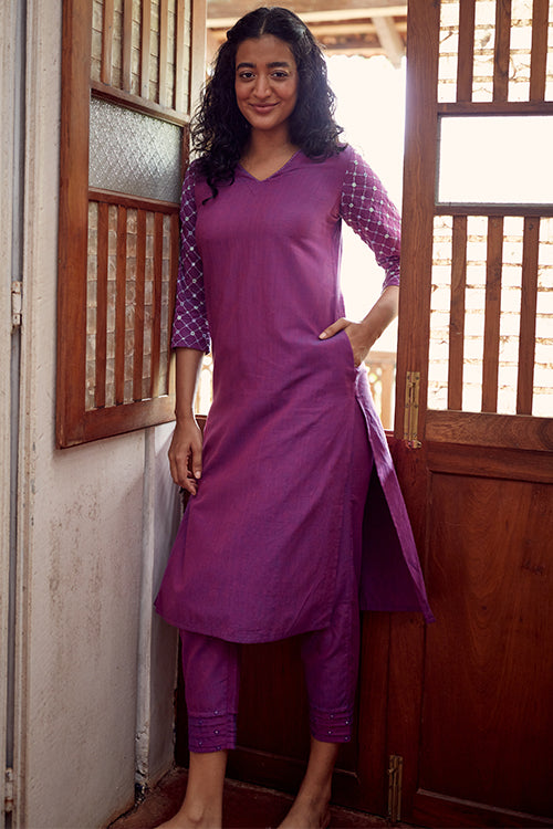 Buy Okhai Mehar Hand Embroidered Cotton Kurta For Women Online | Handloom  Kurti Online – Okhaistore